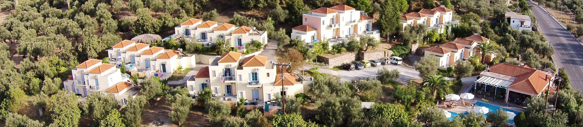 Aerial view of the apartments.